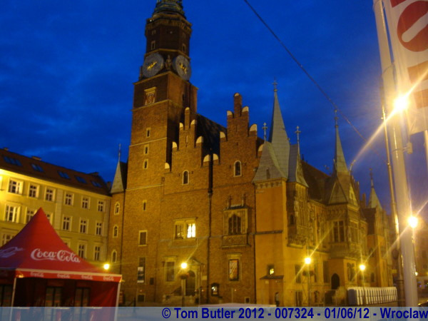 Photo ID: 007324, The town hall at night, Wroclaw, Poland