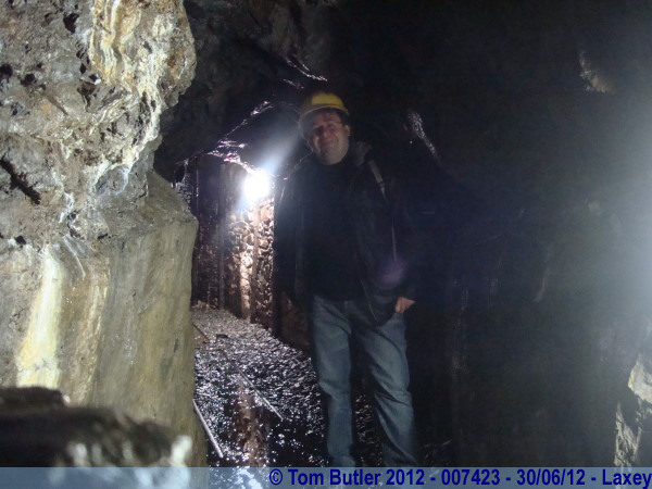Photo ID: 007423, Standing in the rain , inside a mine, Laxey, Isle of Man