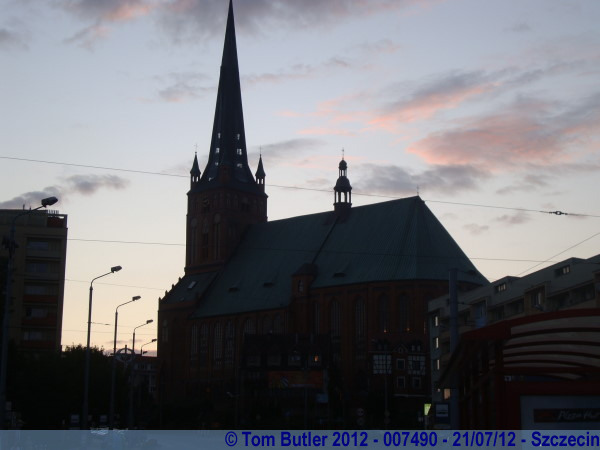 Photo ID: 007490, The Cathedral at dusk, Szczecin, Poland
