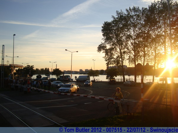 Photo ID: 007515, Leaving Swinoujscie on the train at sunset, Swinoujscie, Poland