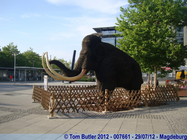 Photo ID: 007661, A mammoth outside the central station, Magdeburg, Germany