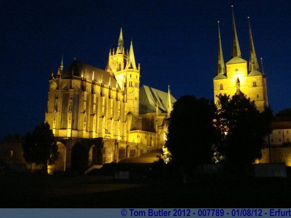 Photo ID: 007789, The Cathedral Complex at night, Erfurt, Germany