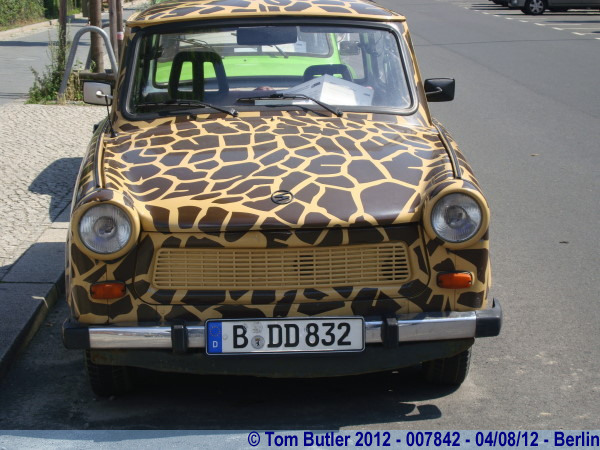 Photo ID: 007842, A Trabant in giraffe colours, Berlin, Germany