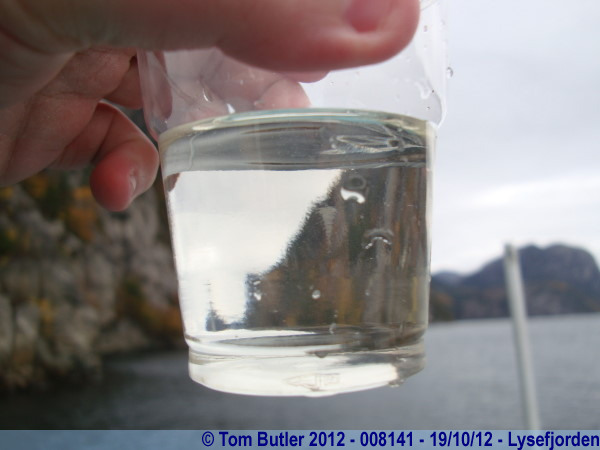 Photo ID: 008141, A glass of Hengjanefossen water, Lysefjorden, Norway