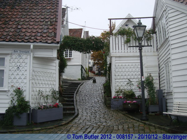 Photo ID: 008157, Looking up one of the small lanes, Stavanger, Norway