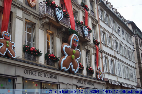 Photo ID: 008264, Christmas Gingerbread people on the front of the Tourist Office, Strasbourg, France