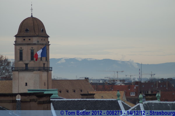 Photo ID: 008271, The view from the side balcony of the Cathedral towards the mountains, Strasbourg, France