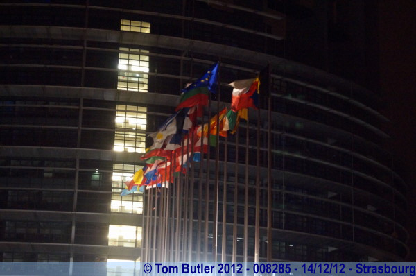 Photo ID: 008285, Flags of the EU, Strasbourg, France
