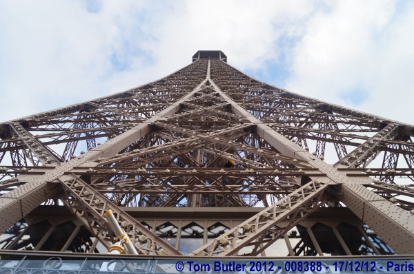 Photo ID: 008388, Looking up the tower from the 2nd floor, Paris, France