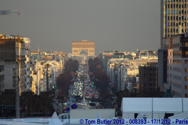 Photo ID: 008393, Looking along the Avenue Charles de Gaulle towards the Arc de Triomph, Paris, France