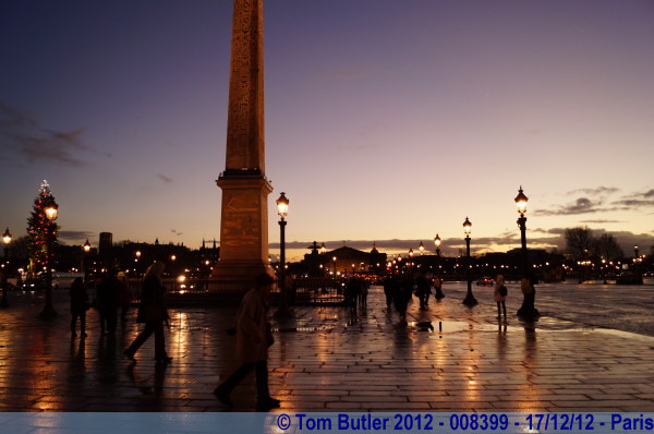 Photo ID: 008399, Place de la concorde at sunset, Paris, France