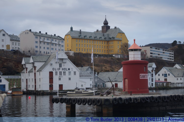 Photo ID: 008438, Harbour, last wooden buildings and university, lesund, Norway
