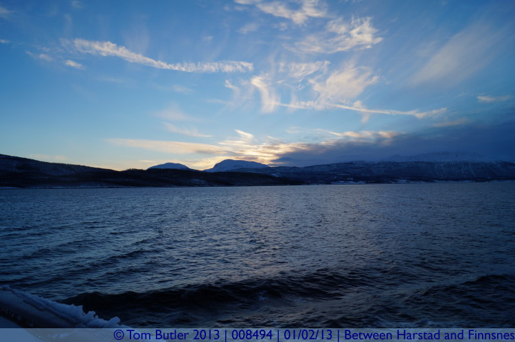 Photo ID: 008494, Sunrise, On the Hurtigruten between Harstad and Finnsnes, Norway