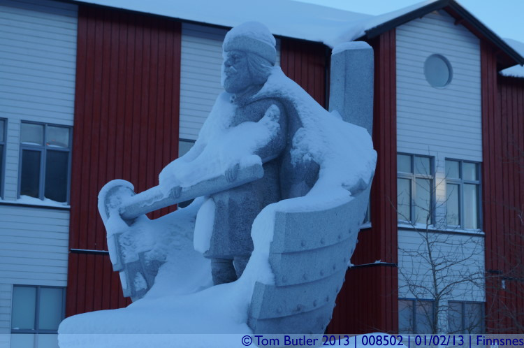 Photo ID: 008502, A very snowy monument, Finnsnes, Norway
