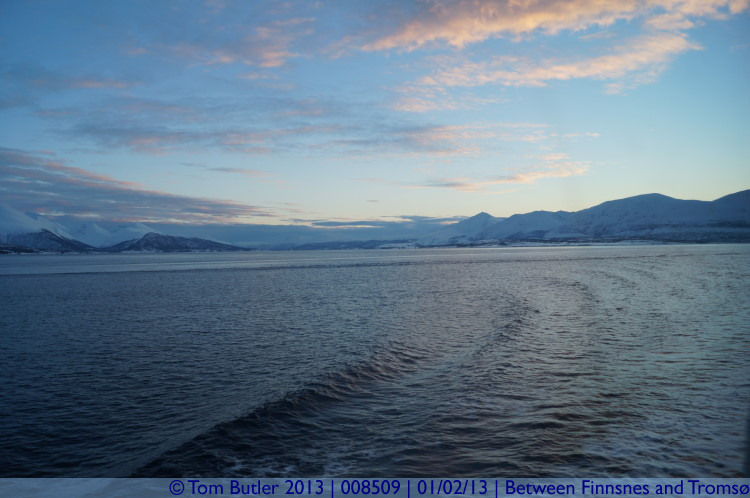 Photo ID: 008509, The beginning of sunset, On the Hurtigruten between Finnsnes and Troms, Norway
