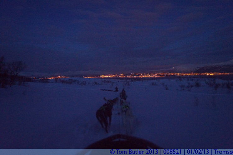 Photo ID: 008521, Heading back towards the lights of Troms, Troms, Norway