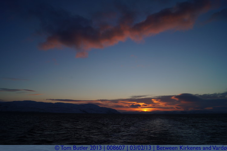 Photo ID: 008607, The last of the days sun, On the Hurtigruten between Kirkenes and Vard, Norway