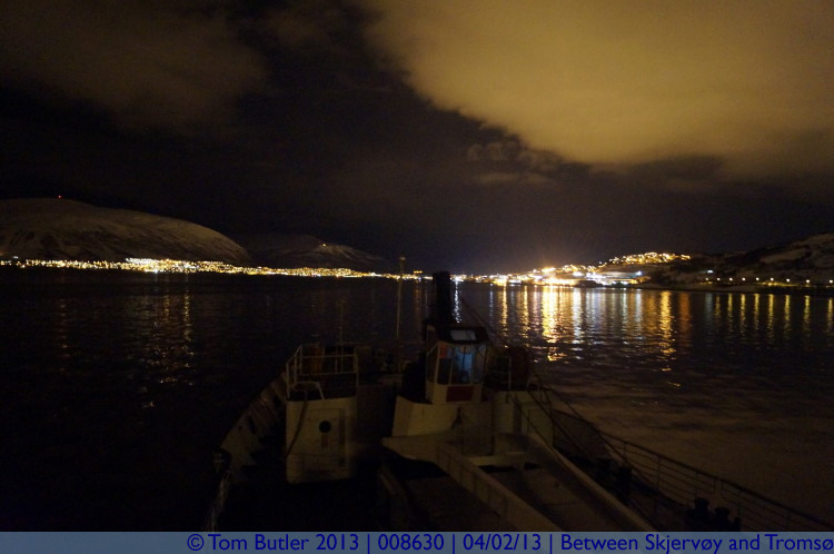Photo ID: 008630, The lights of the harbour, On the Hurtigruten between Skjervy and Troms, Norway