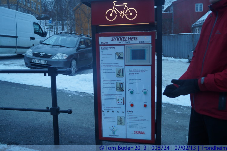 Photo ID: 008724, The worlds only cycle lift, Trondheim, Norway