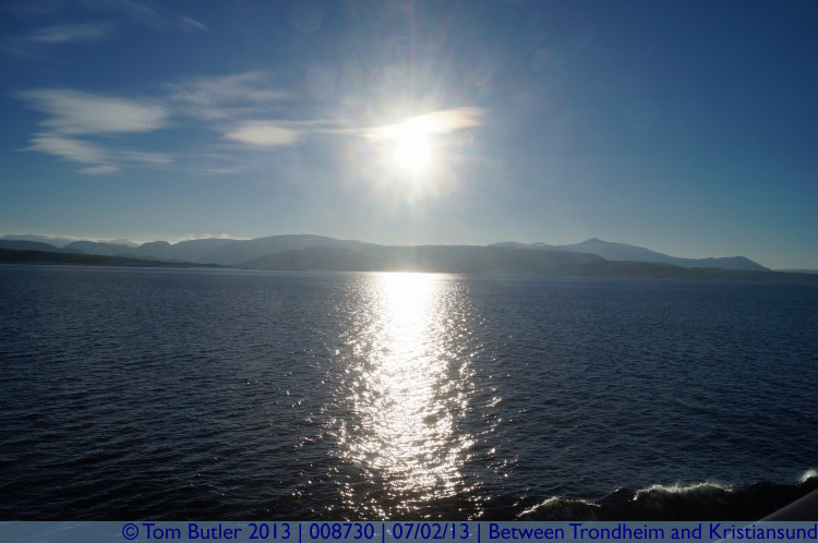 Photo ID: 008730, The sun reaches it's highest point in the sky, On the Hurtigruten between Trondheim and Kristiansund, Norway