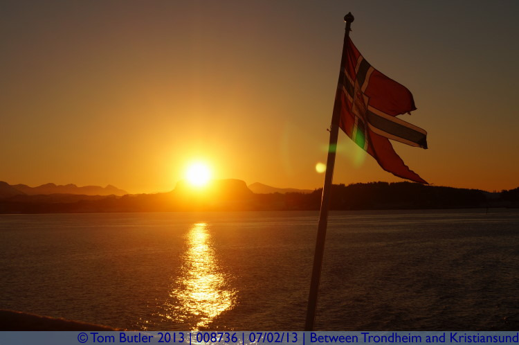 Photo ID: 008736, A sunset to welcome us into Kristiansund, On the Hurtigruten between Trondheim and Kristiansund, Norway