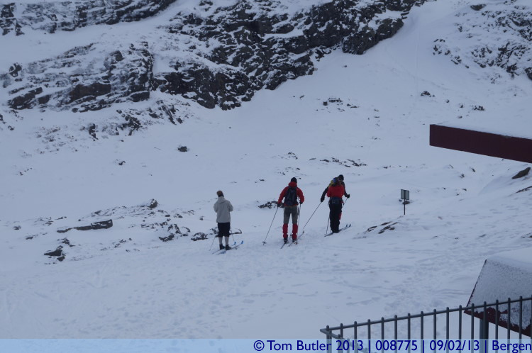 Photo ID: 008775, Skiers set off down Ulriken, Bergen, Norway