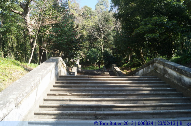 Photo ID: 008824, Looking up the Bom Jesus Stairs, Braga, Portugal