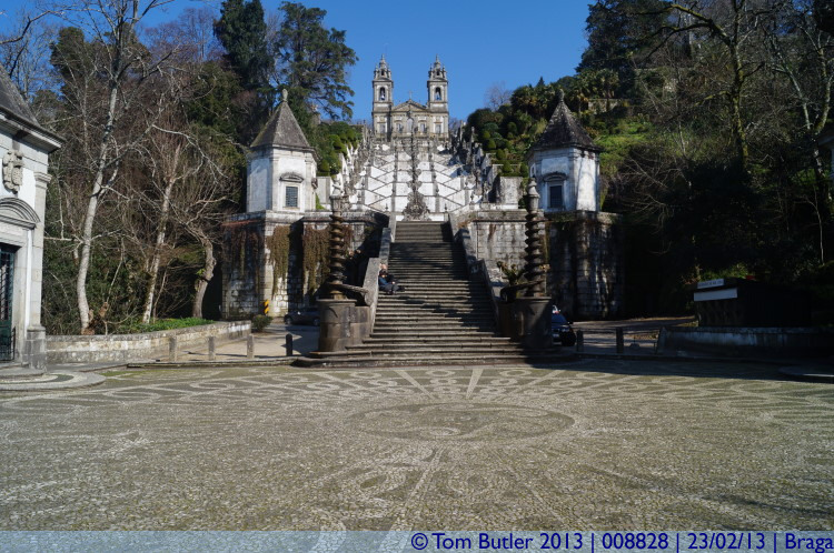 Photo ID: 008828, Looking up the Bom Jesus Stairs, Braga, Portugal