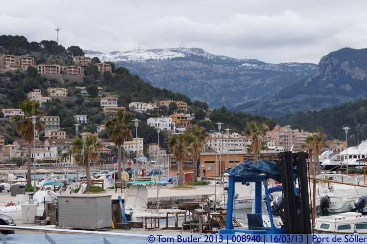 Photo ID: 008940, Looking towards snow-capped mountains, Port de Sller, Spain