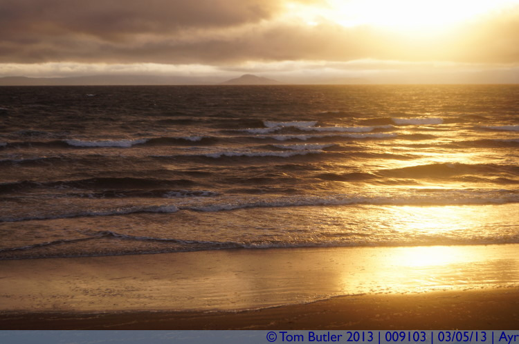 Photo ID: 009103, Sunset and Arran, Ayr, Scotland