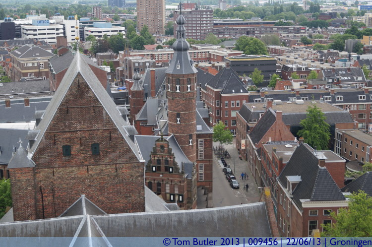 Photo ID: 009456, Looking down on Martinikerkhof, Groningen, Netherlands