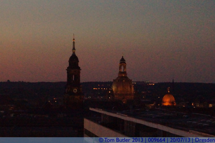 Photo ID: 009664, Domes and towers at night, Dresden, Germany