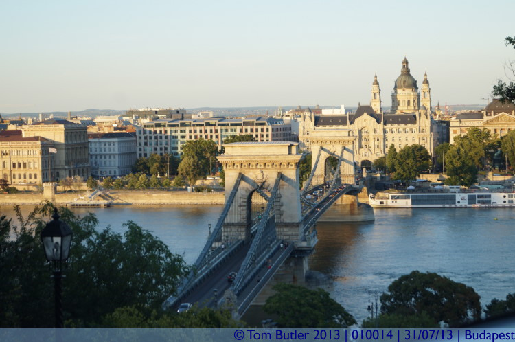 Photo ID: 010014, Chain Bridge from the funicular, Budapest, Hungary