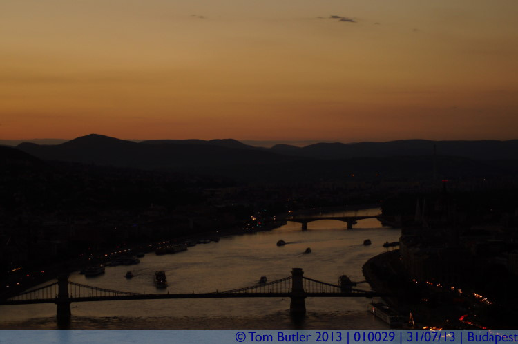 Photo ID: 010029, Sunset over the Danube, Budapest, Hungary