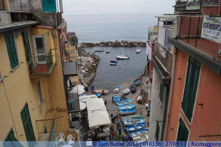 Photo ID: 010338, Looking down on the harbour, Riomaggiore, Italy