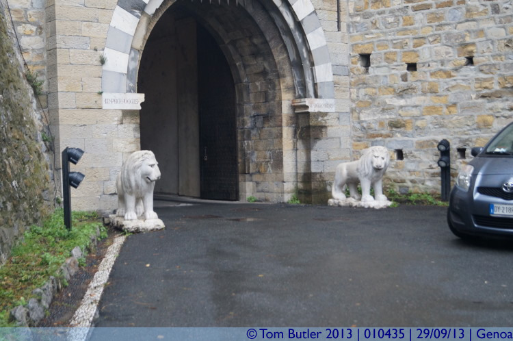 Photo ID: 010435, Lions guarding the entrance, Genoa, Italy