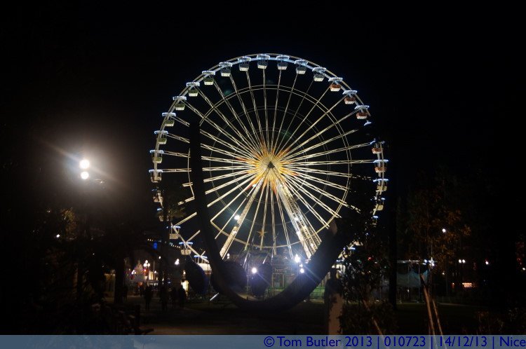 Photo ID: 010723, The wheel at night, Nice, France