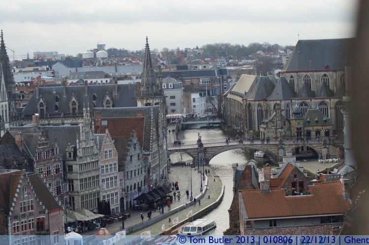Photo ID: 010806, Looking down on the Graslei, Ghent, Belgium