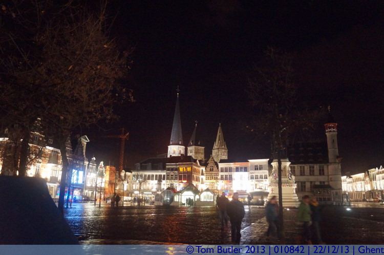 Photo ID: 010842, Vrijdagmarkt at night, Ghent, Belgium