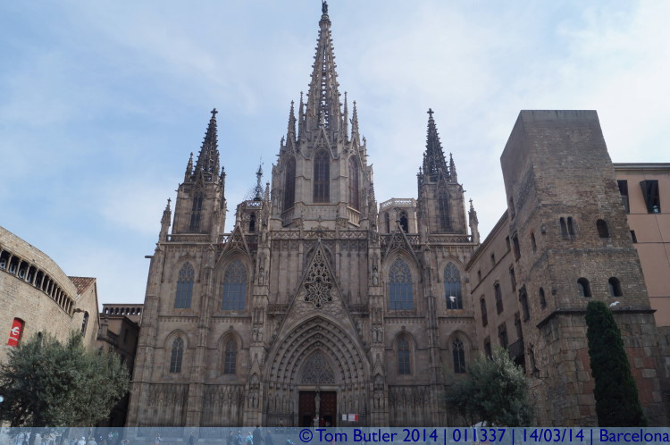 Photo ID: 011337, The front of the Cathedral, Barcelona, Spain