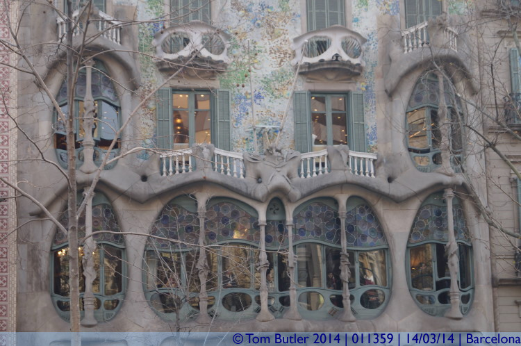 Photo ID: 011359, Gaud windows, Barcelona, Spain