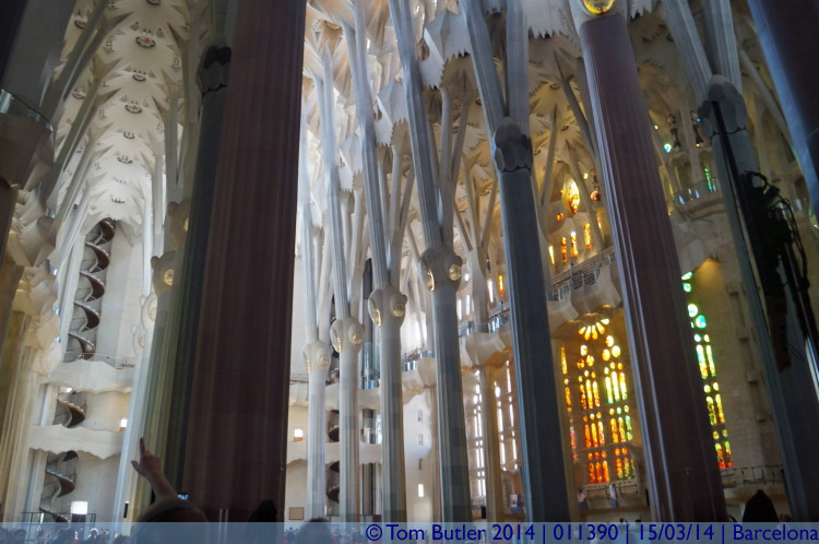 Photo ID: 011390, Inside the basilica, Barcelona, Spain