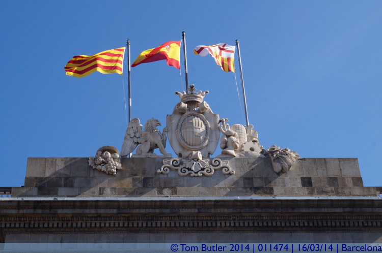 Photo ID: 011474, Roof of city hall, Barcelona, Spain