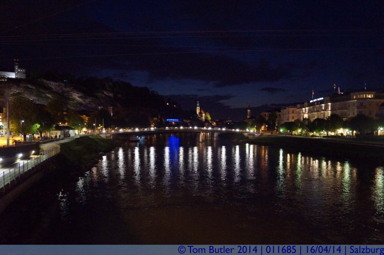 Photo ID: 011685, Cross the Salzach at night, Salzburg, Austria
