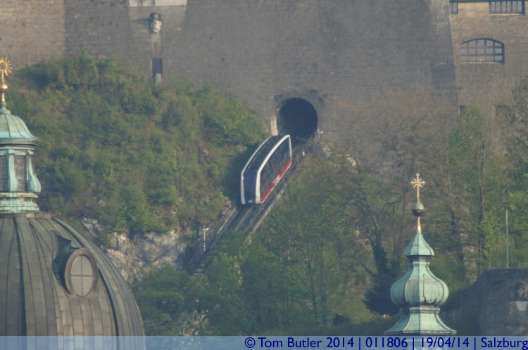 Photo ID: 011806, The funicular enters the fortress, Salzburg, Austria