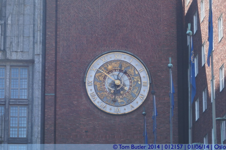 Photo ID: 012157, Town Hall Astrological Clock, Oslo, Norway