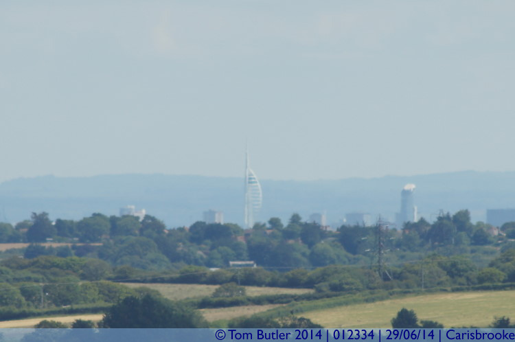 Photo ID: 012334, Portsmouth in the distance, Carisbrooke, Isle of Wight