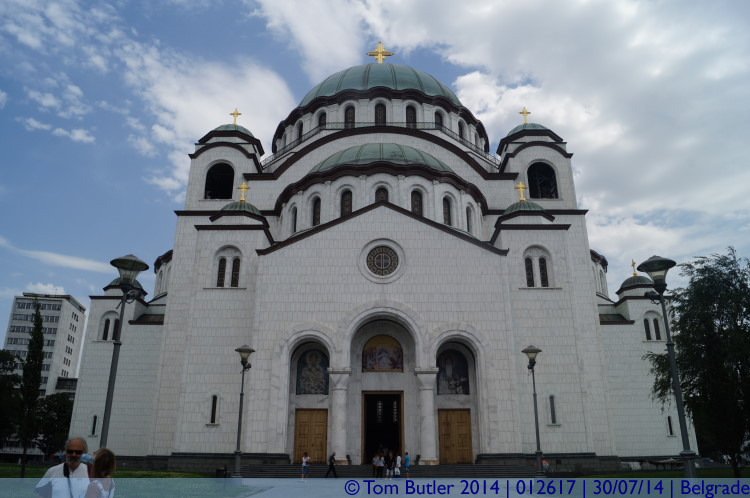 Photo ID: 012617, Front of the St Sava Cathedral, Belgrade, Serbia