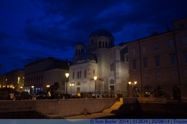 Photo ID: 012834, Serbian Orthodox Cathedral at night, Trieste, Italy
