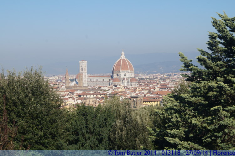 Photo ID: 013118, The Duomo appears, Florence, Italy